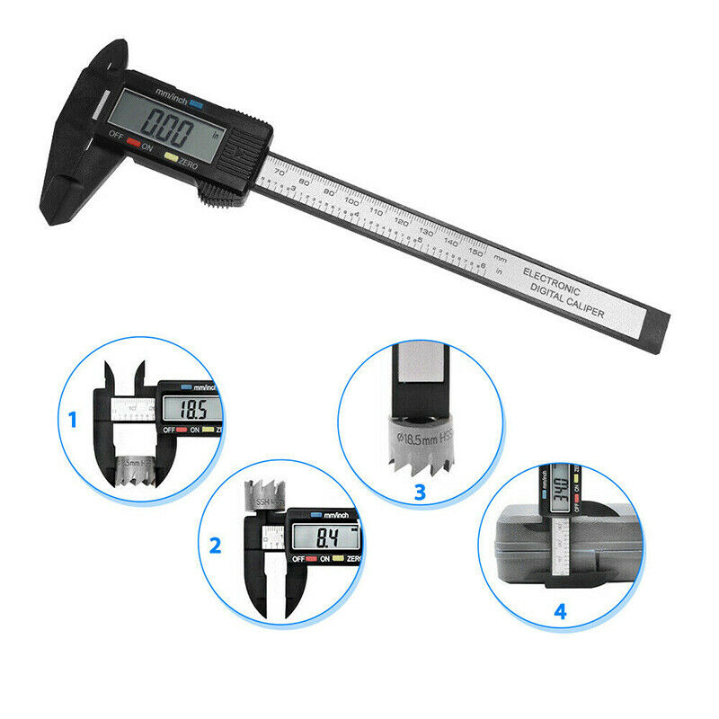 0-150mm Stainless Steel Digit Vernier Caliper Micrometer Electronic Ruler Meter