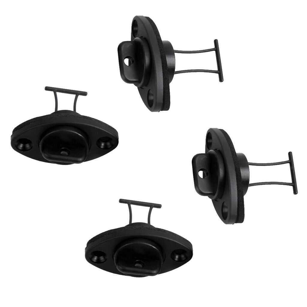 4pcs/Set Universal Black Hull Drain Plug with Screws for Kayak Canoe Boat