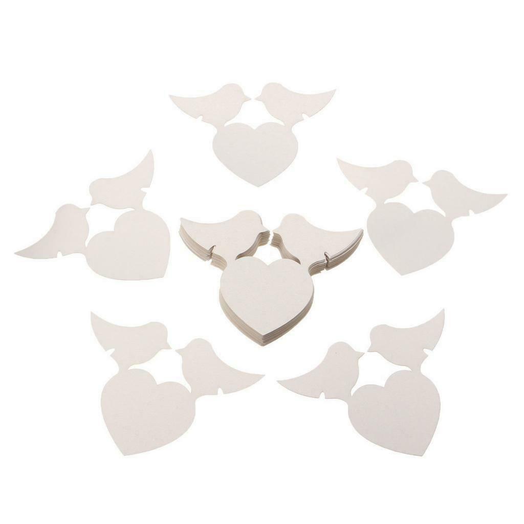 50pcs Chic Love Birds Name Place Cards Holder Wedding Party Wine Glass