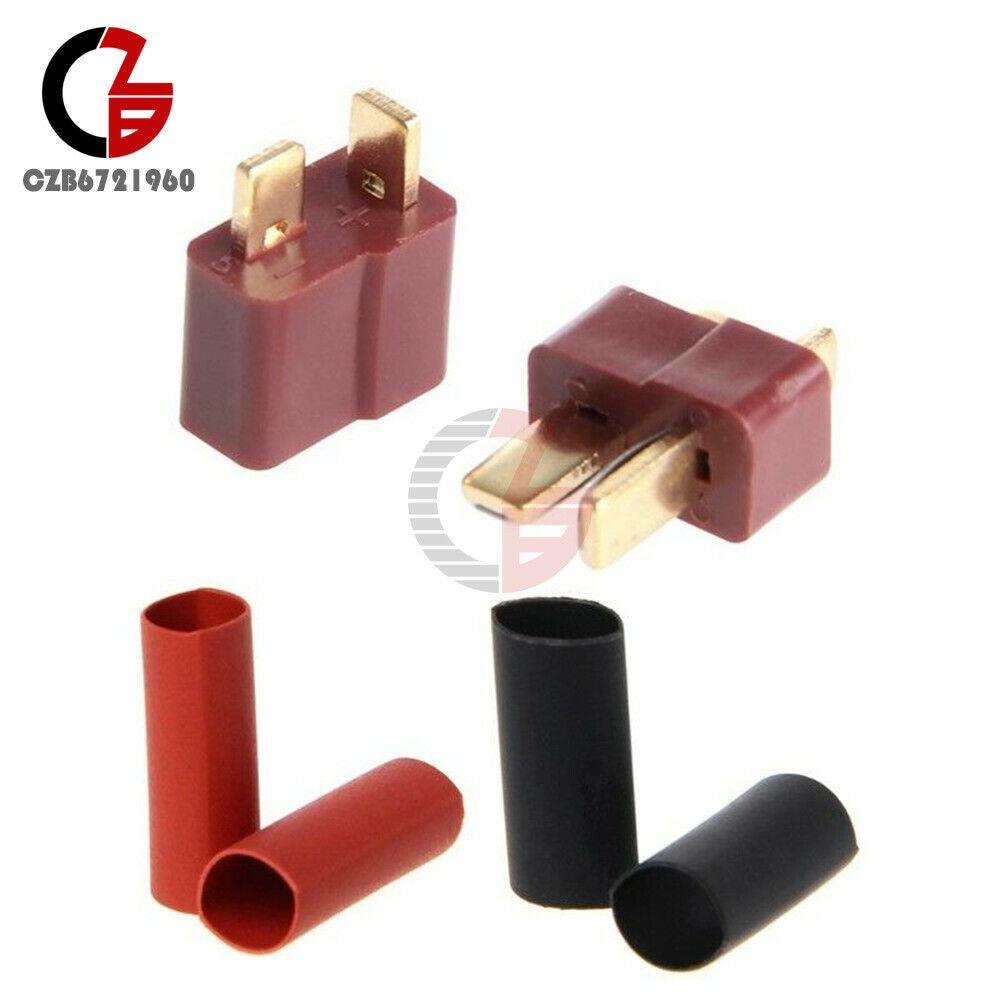 20Pcs Ultra T-Plug Connectors Deans Style +20*Shrink Tubing for RC LiPo Battery