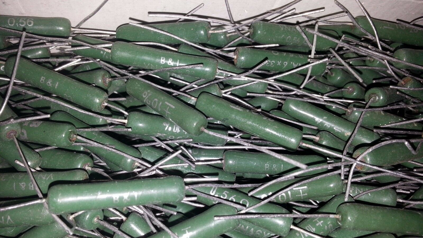 60PCS NOS B&I PIHER 0R56 10W 5% TUBE AMP RESISTORS!NON MAGNETIC COPPER LEADS!