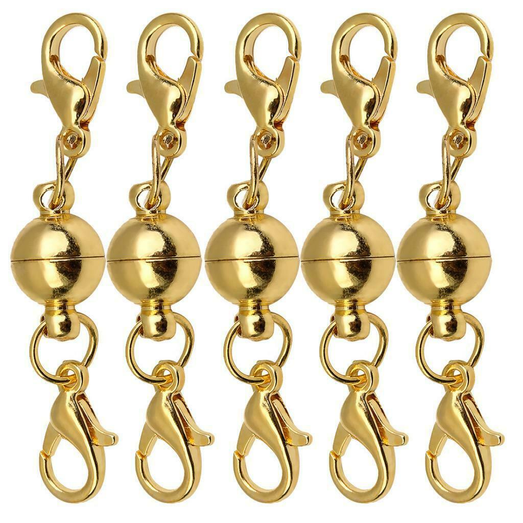 5 Sets Ball Magnetic Clasps with Lobster Clasp for DIY Fashion Jewelry 8mm