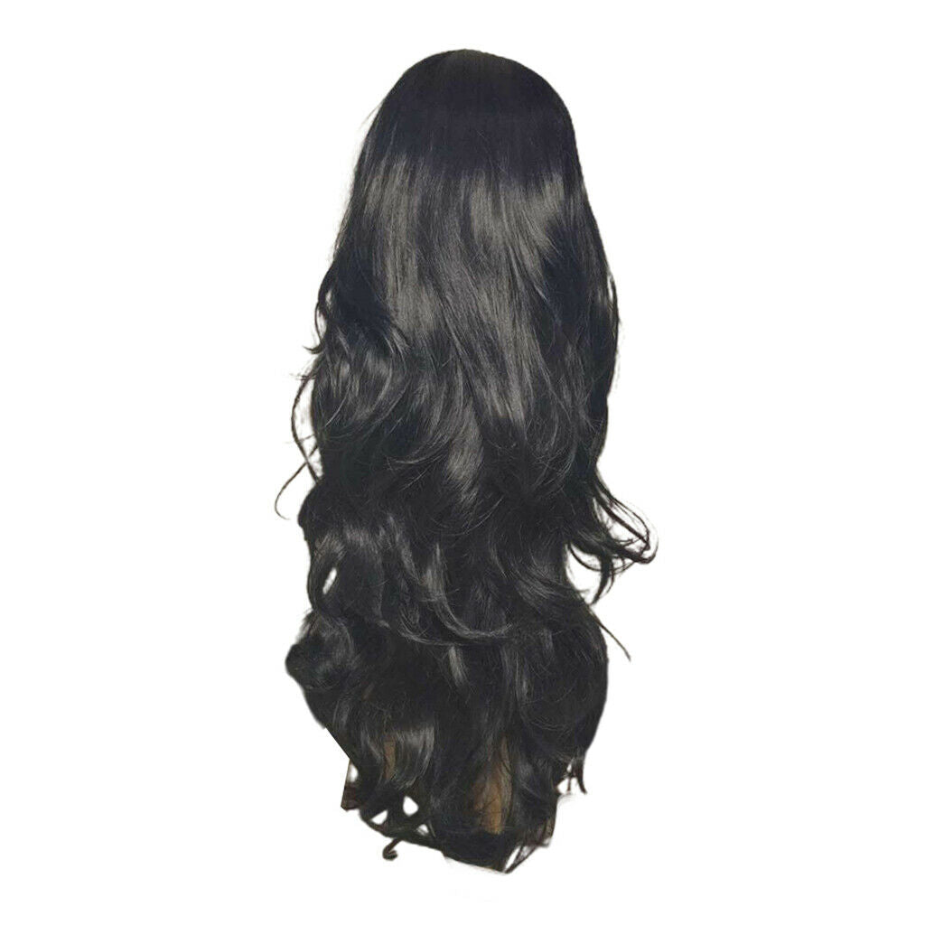 Long Full Wavy Front Wig Curly Wigs for White Black Women Synthetic Long Curly