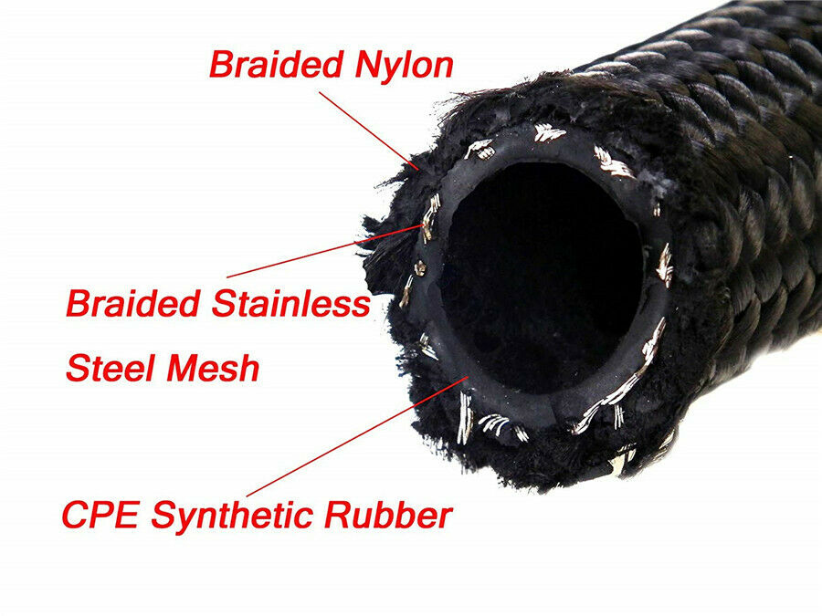 3.3 foot/1M 16 AN Braided Stainless Steel Fuel Line Hose 1500 PSI AN -16 AN16