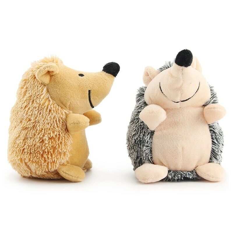 2Pcs Hedgehog Soft Plush Dog Toys Small/Large Dogs Interactive /Squeaky SounE5M2