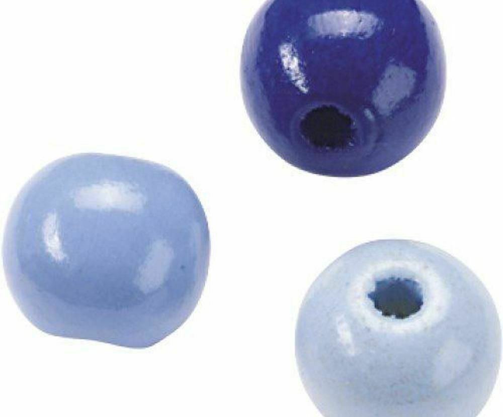 Wooden Beads 8mm (85pcs) Blue Mix Beads Set Beads Natural Beads Colored Beads...