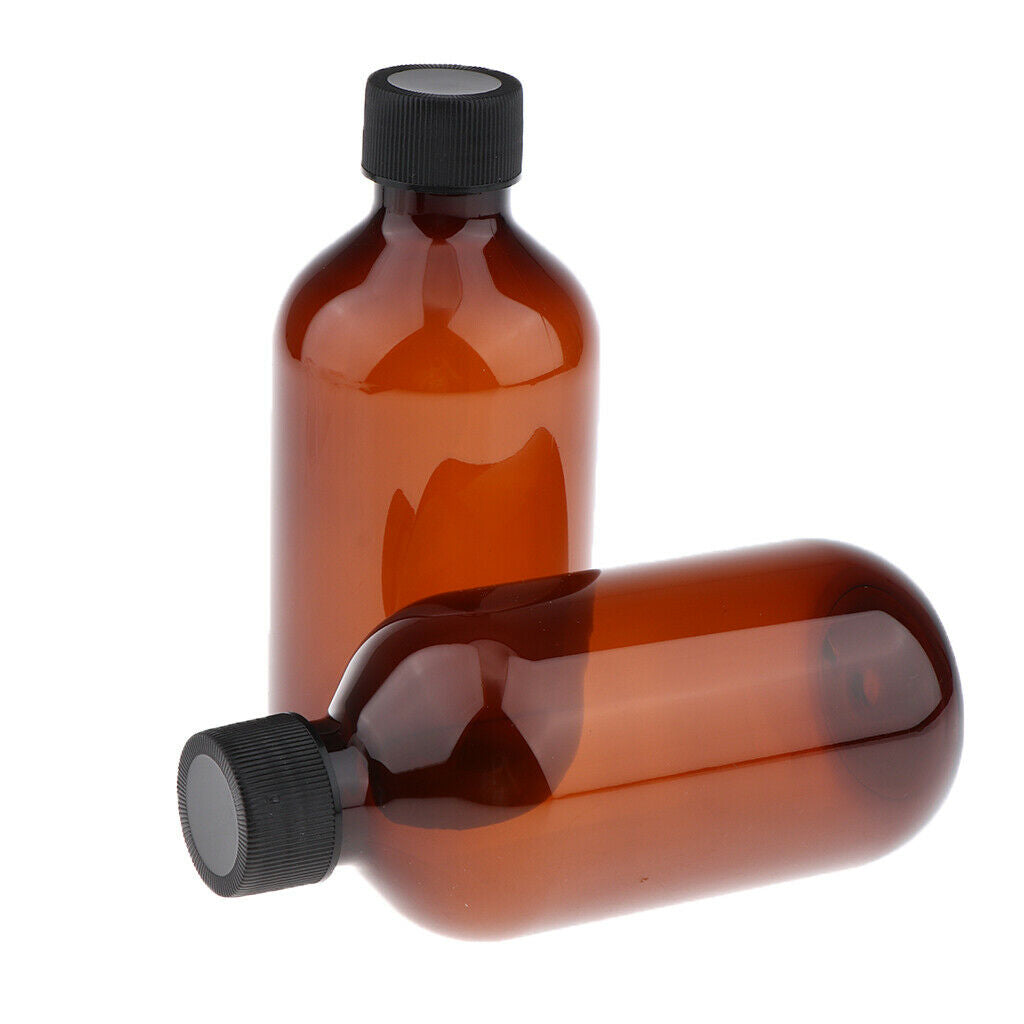 2Pcs Empty Lotion  Toner Bottles Shampoo Hair Conditioner Containers  Brown