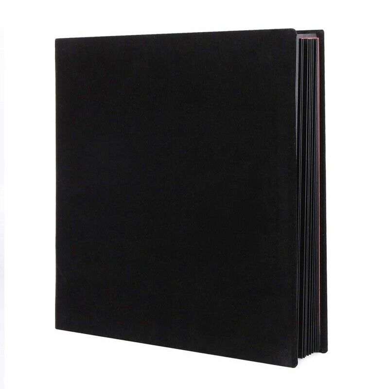 Photo Album Scrapbook Velvet Cover Thick Pages with Protective Film Save ImaX1J1