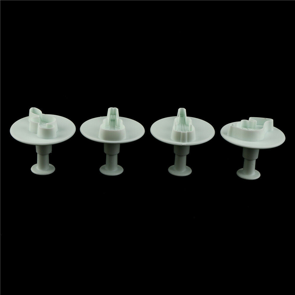 4pcs Musical Instrument Plastic Plunger Cookie Cutter Fondant Mold Cake Decor DD
