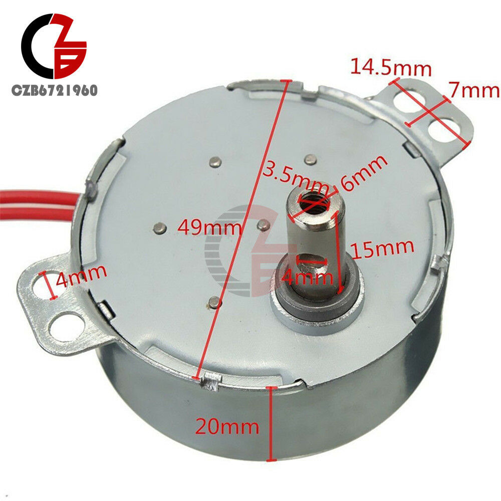 TYC-50 Synchronous Motor AC 12V 50/60Hz 5/6RPM CW/CCW 4W For Microwave Turntable