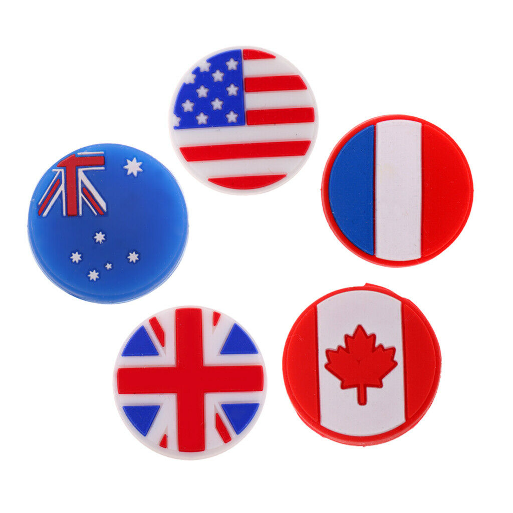 11 Pieces/Pack Mix Expression and National Flag Pattern Tennis Racquet Vibration