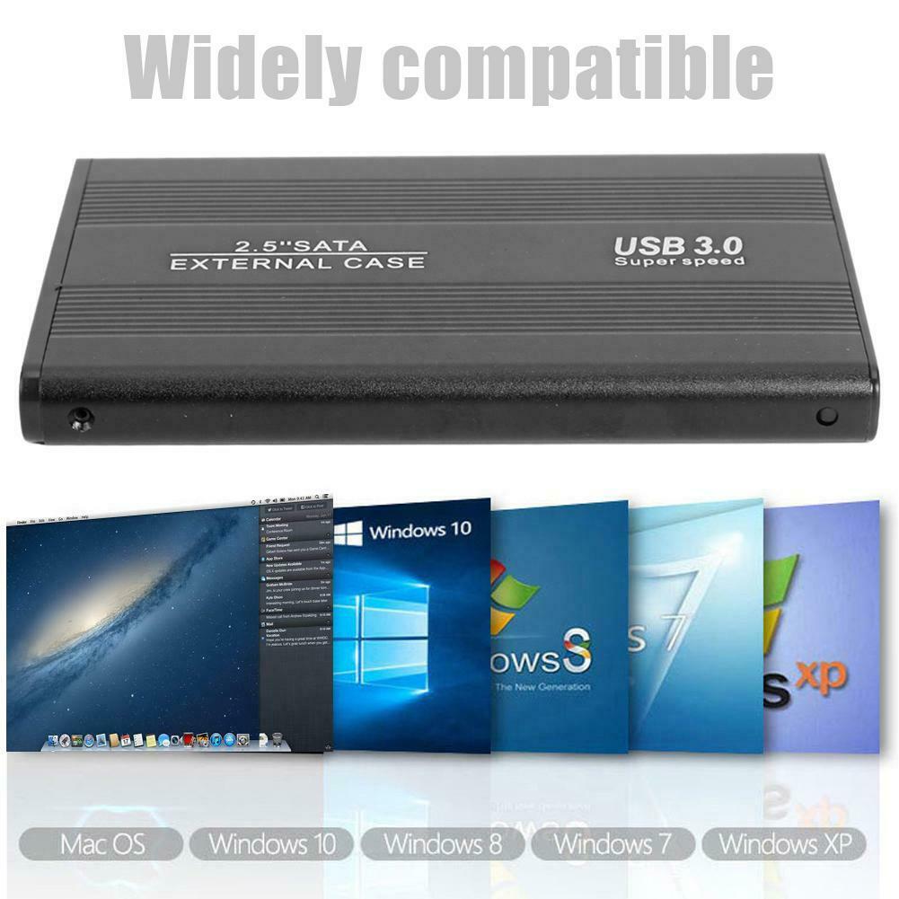 2.5" USB 3.0 to SATA External Portable 6-Gbps SSD HDD Case Hard Drive Enclosure