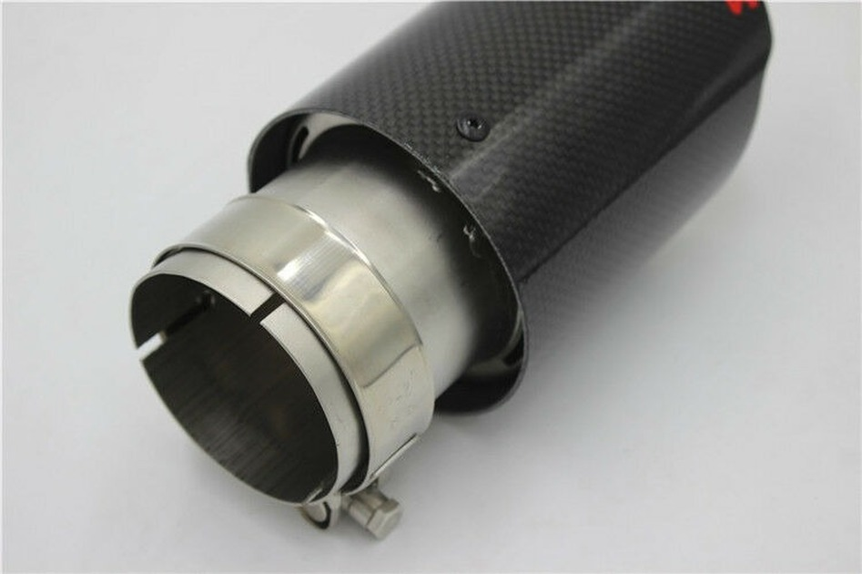 Real Carbon Fiber Car Exhaust Tip Pipe 63mm-89mm Universal Muffler Tip Cover