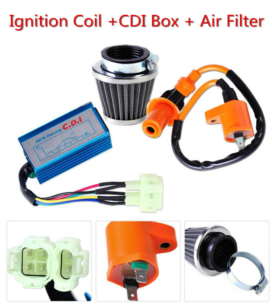Racing Ignition Coil +CDI +Air Filter Kit For GY6 50cc Scooter ATV Moped Go Kart