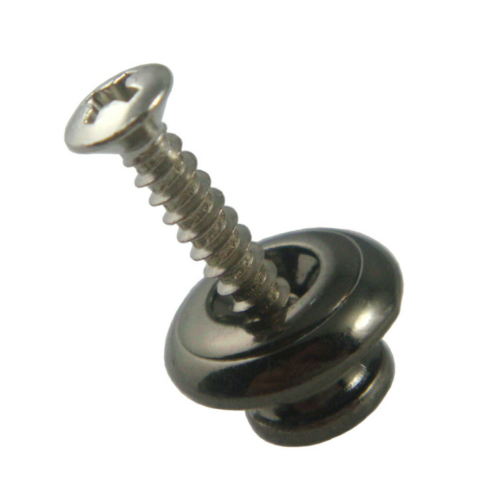10x Strap Lock Buttons for Acoustic Electric Bass Guitar Ukulele Parts Black