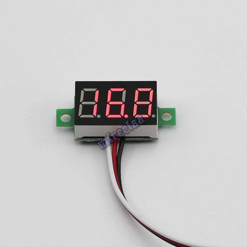 Dc 0-30V Mini Red Led 3 Digits Display Voltage Voltage Surface Board 5Pcs Pack