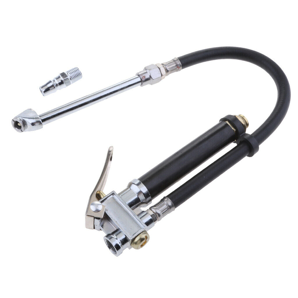 Tire Inflator Gun Dual Head Air Pressure Filler Gauge Truck Manometer Hose
