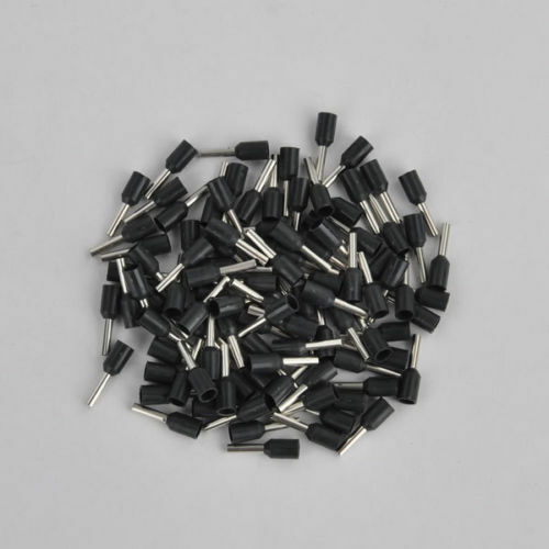 100pcs Insulated Cord Pin End Crimp Terminal Wire Copper Connector 16 AWG Black