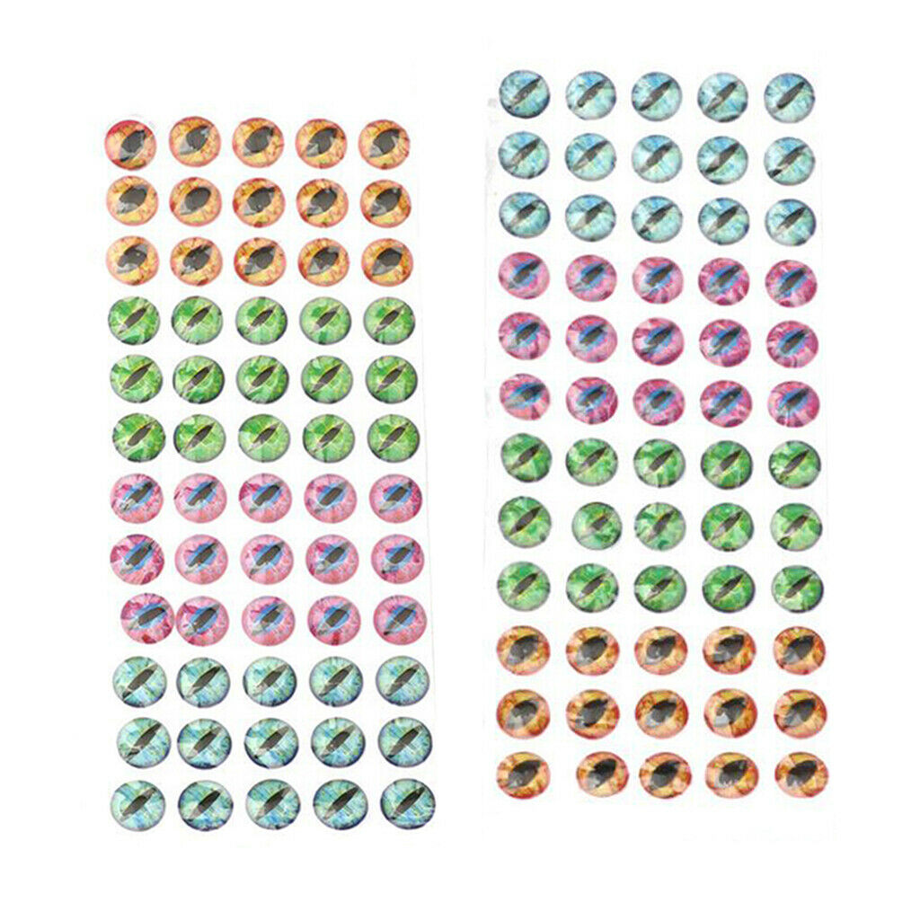 Set of 120 Fly Fishing Lure Eyes 4D Holographic Eyes Self Adhesive Craft