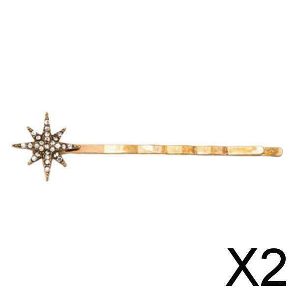2X Hairpin Hair Clip Wedding Bridal Party Charms French Barrette 1.5cm,Crystals