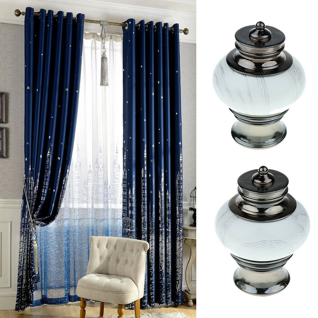 2pcs Window Curtain Rod Ends Finals Room Drapery Pole Caps Heads 28mm Dia 6