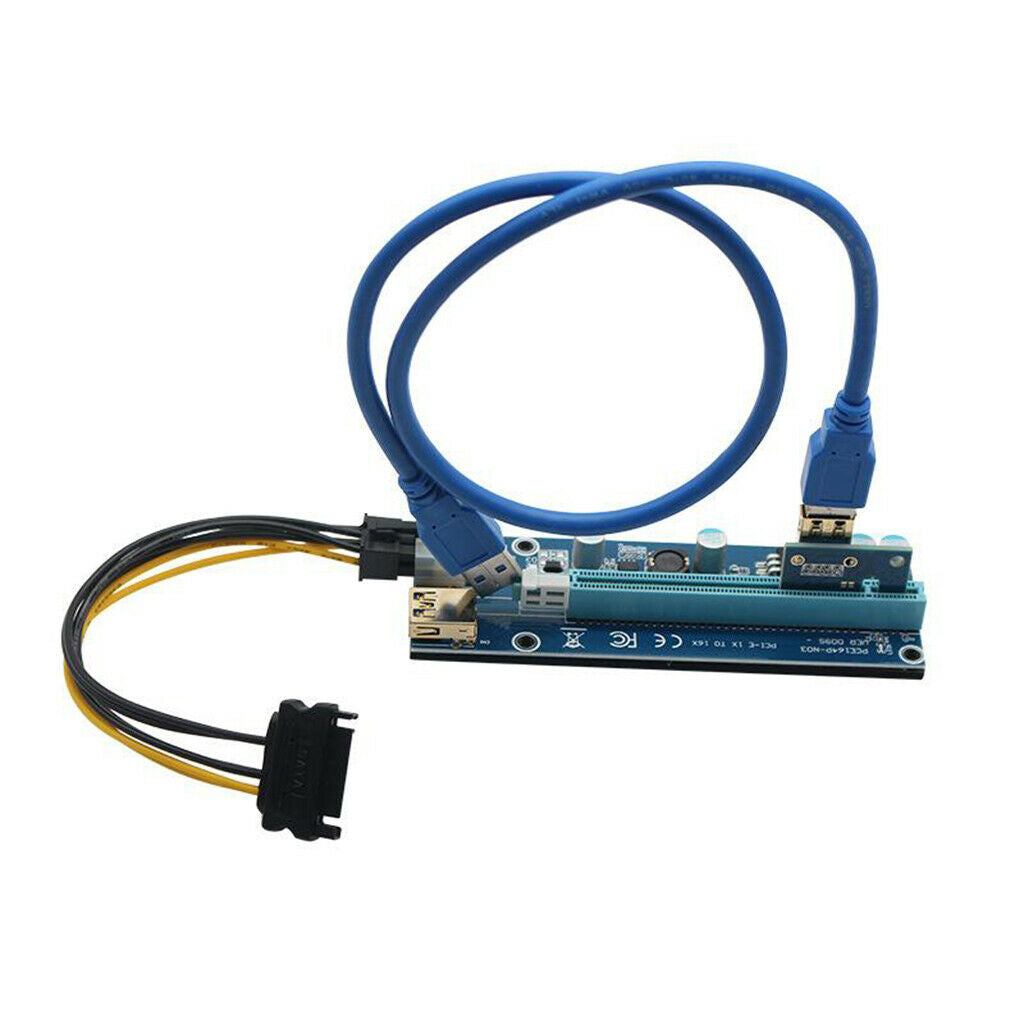 PCI-E Riser Card 009S Express USB Cable SATA 15Pin to 6Pin Power Cable