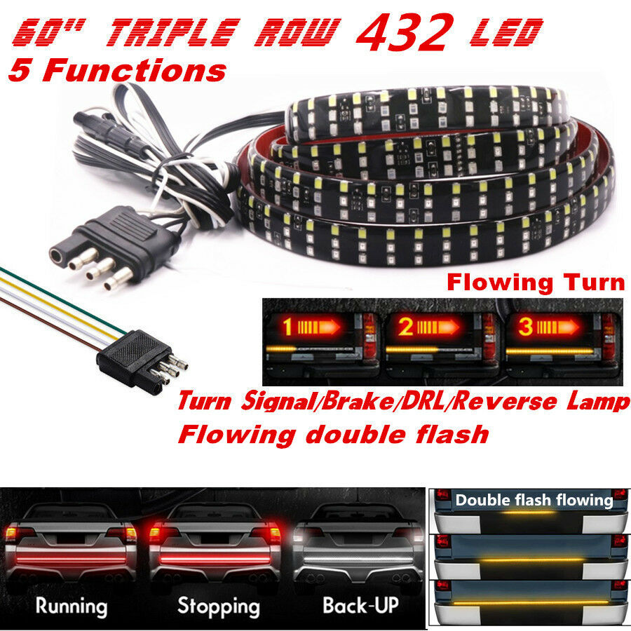 60inch 432 LED Flowing Turn Signal/Brake/DRL/Reverse Light Pickup Tailgate Light