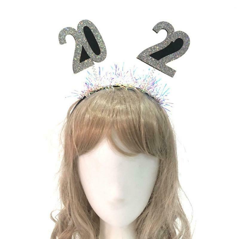 2022 New Year Hair Bands Glitter Tinsel Sequin Hairband Novelty Party Props