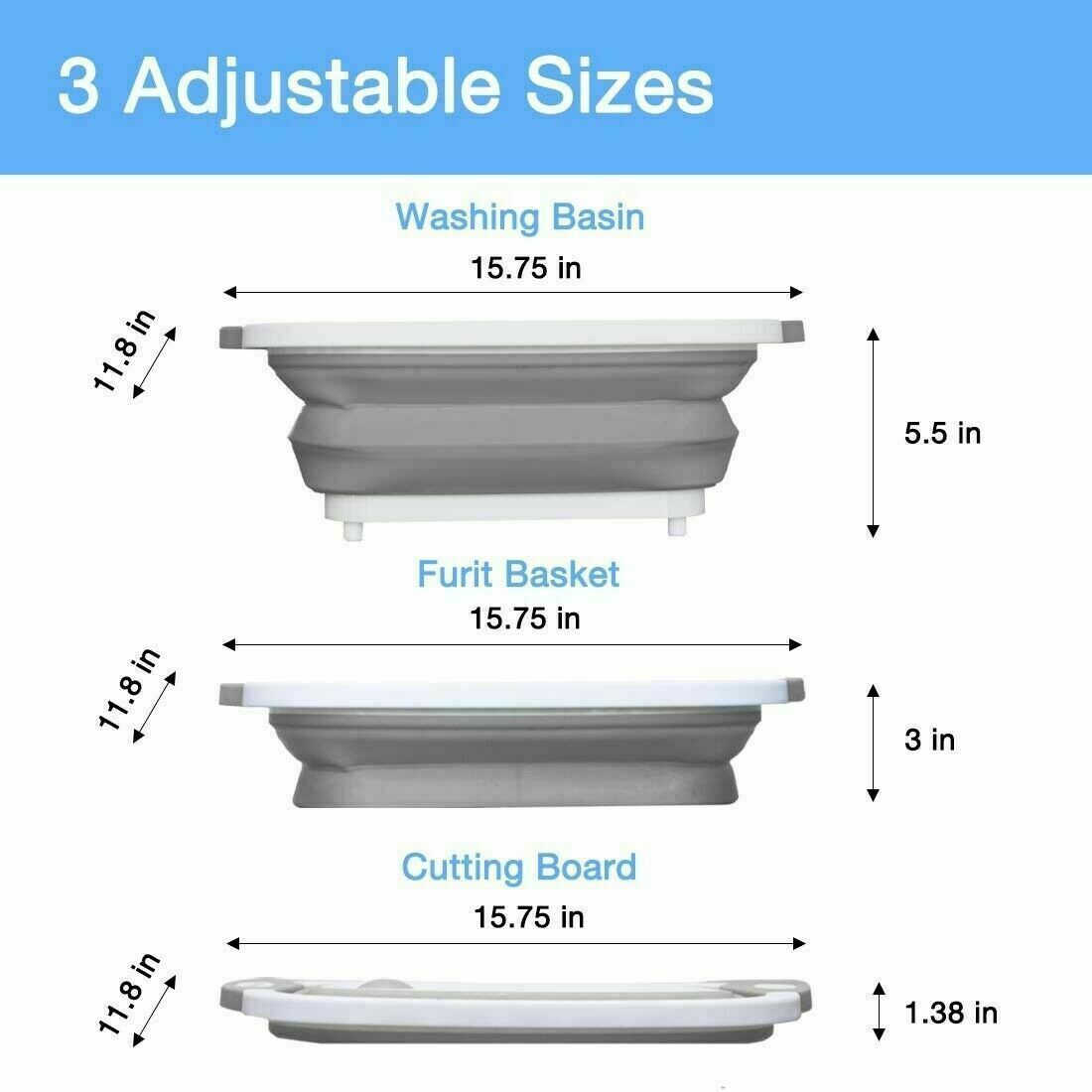 Folding Chopping Cutting Board Drain Vegetable Basket Multi-Function 2 In 1 NR9