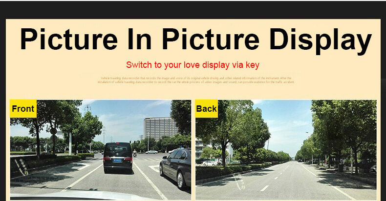4.3" HD Car DVR Dash Camera Dual Cam Vehicle Front Rear DVR Lens Video Recorder