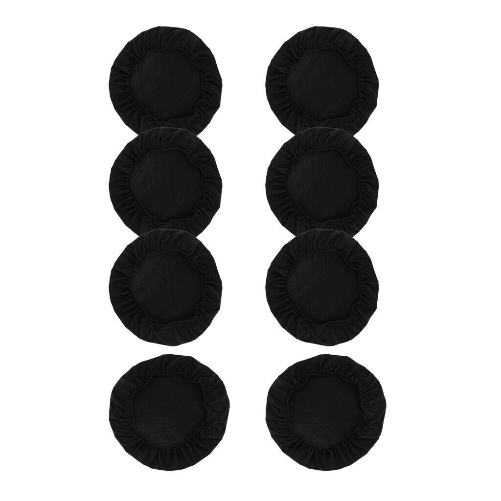 8Pcs Black Dustproof Round Square Chair Seat Covers Kitchen Chair Seat Cushion