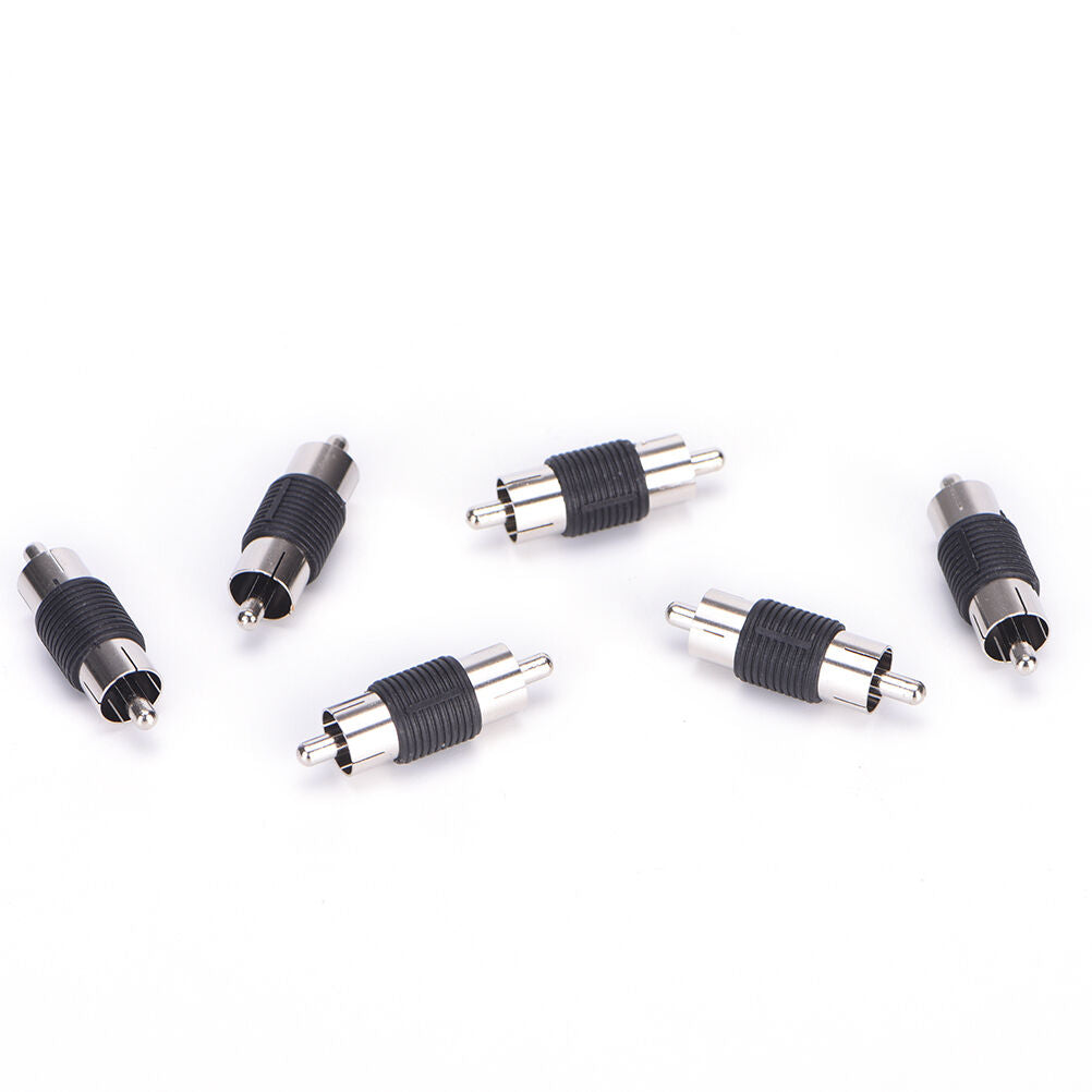 6 Pcs Straight AV RCA Male to Male Connectors Couplers Adapter.l8