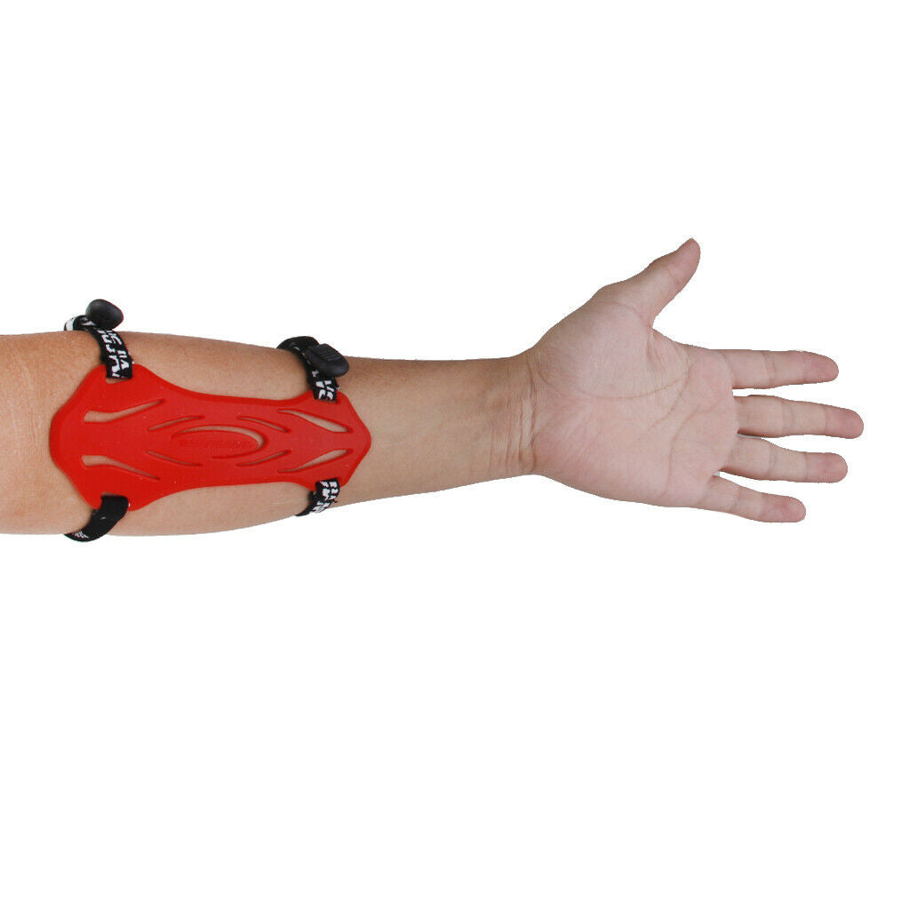 1pc Rubber Archery Arm Guard Protection with 2 Straps Red