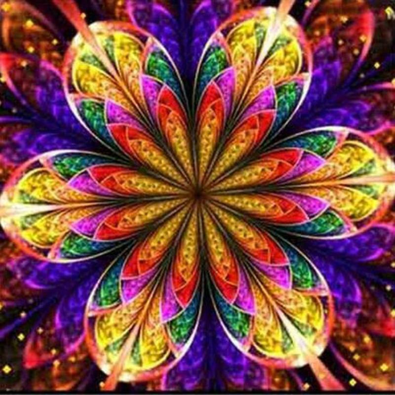 4 Pack DIY 5D Mandala Flowers Diamond Painting Kit Full Drill Rhinestone Picture