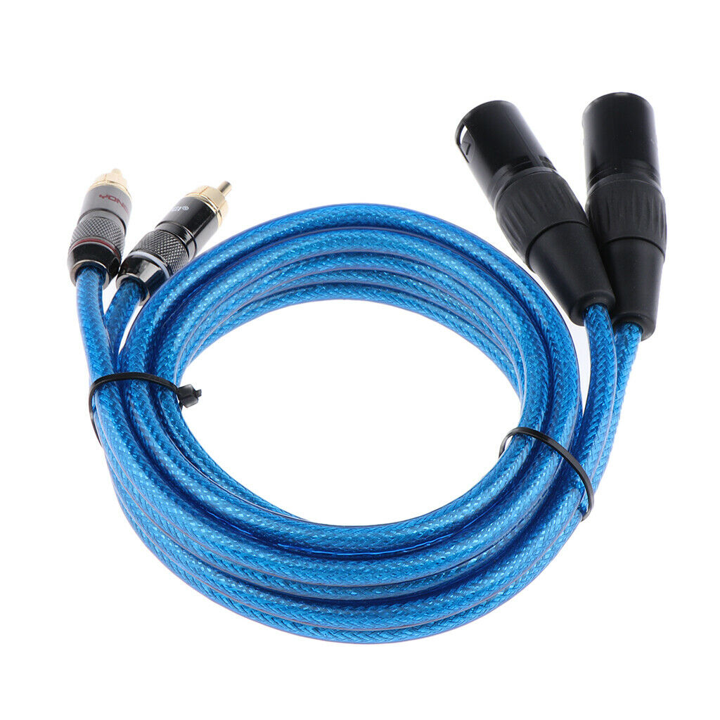 2 XLR Male to 2 RCA Male HIFI Audio Cable for Amplifier Mixer 150cm