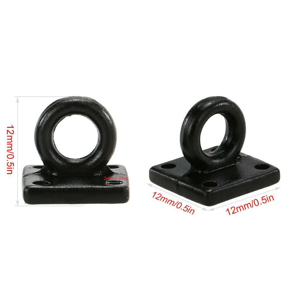 2X Black Metal Tow Hook Trailer Chain Hitch For 1:10  Redcat HSP HPI