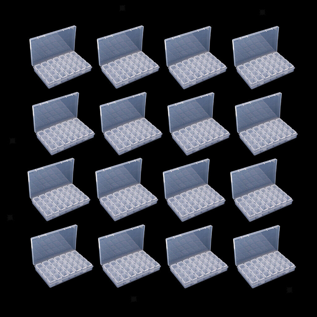 16Pc 28Grid Adjustable Jewelry Storage Box Case Organizer Container Earring Bead