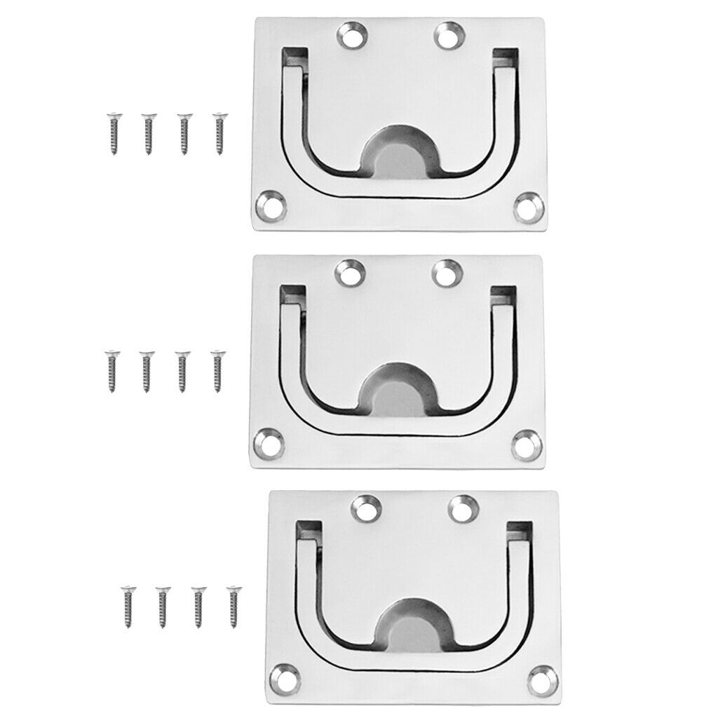3pcs Marine-graded Stainless Steel Ring Pull Handle, Marine Flush Lifting