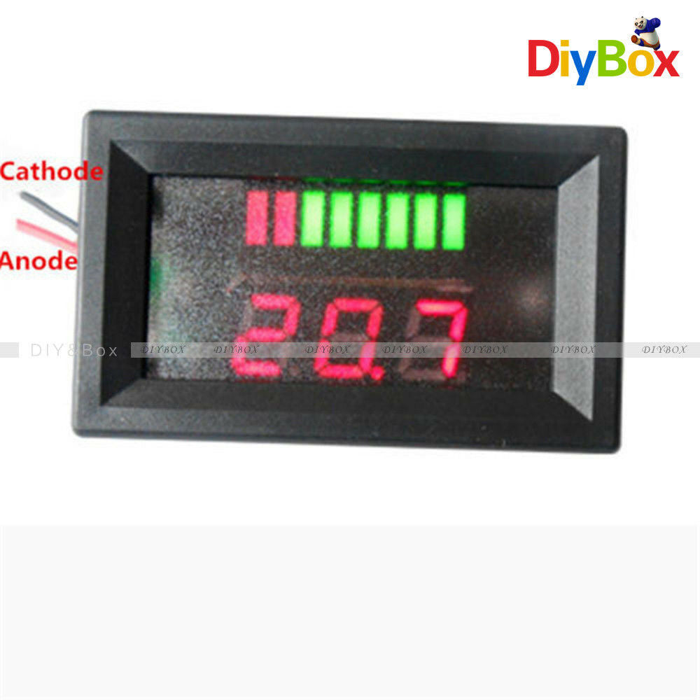 12V LED Indicator Battery Capacity Tester Voltmeter Lead-acid Lithium Red