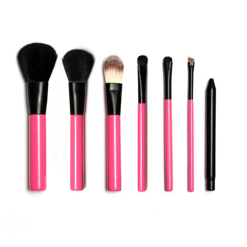 7pcs Makeup Brushes Set Powder Foundation Eyeshadow Eyeliner Lip Brush Rose