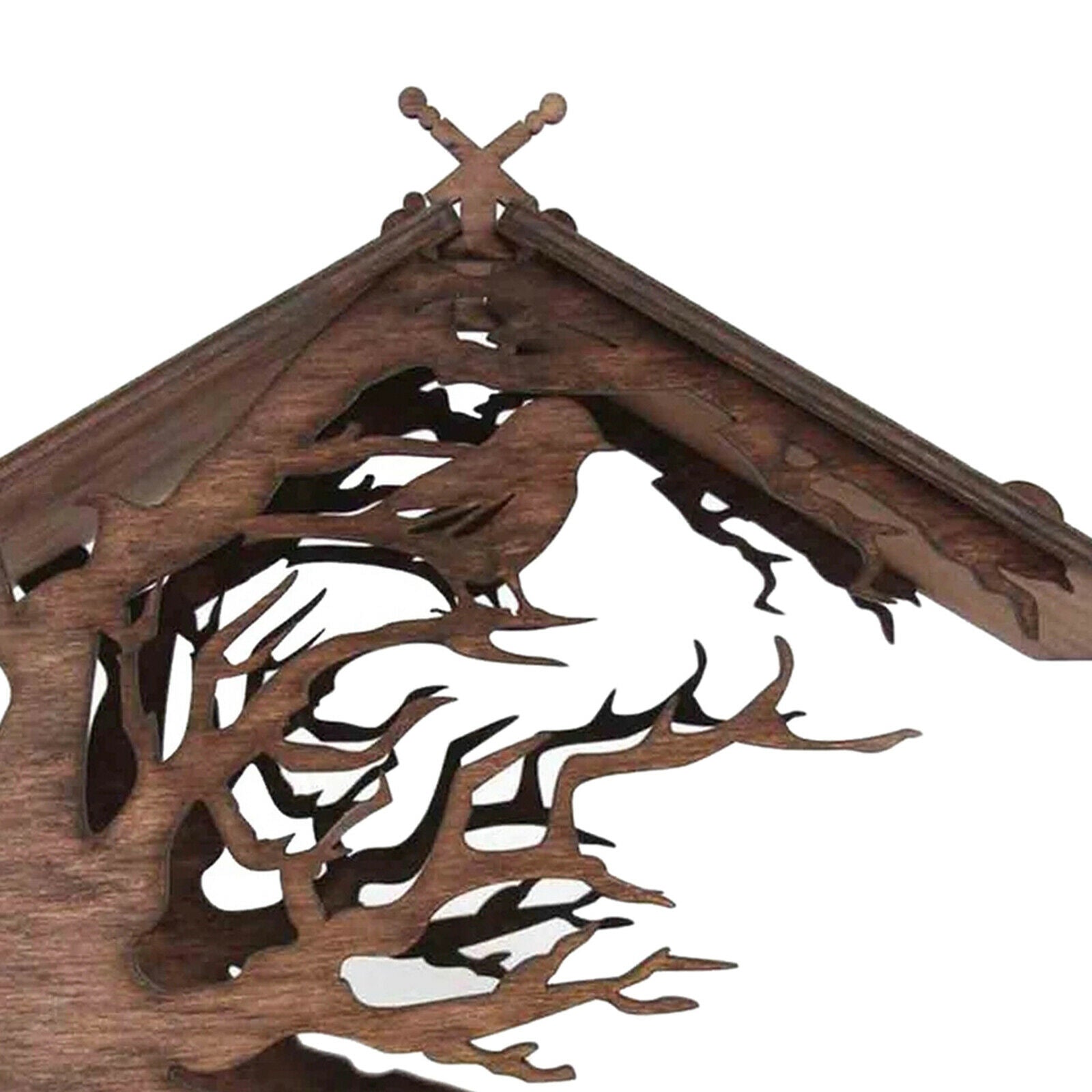 Handmade Wood Bird Feeder Attractive Outdoor Ranch Tree Villa Decoration