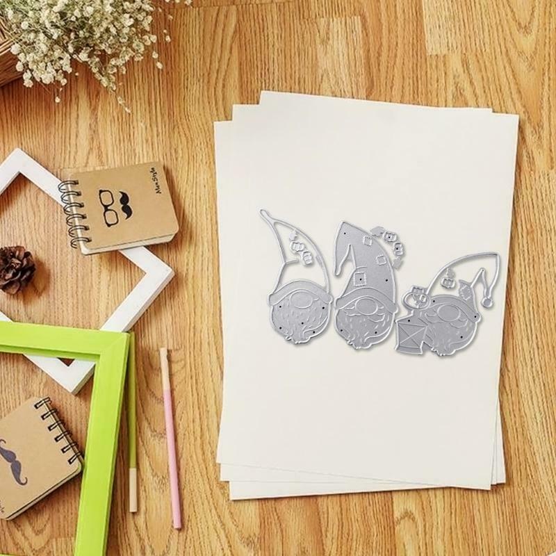 Christmas Gnomes Metal Cutting Dies Stencil DIY Scrapbooking Album Paper Card