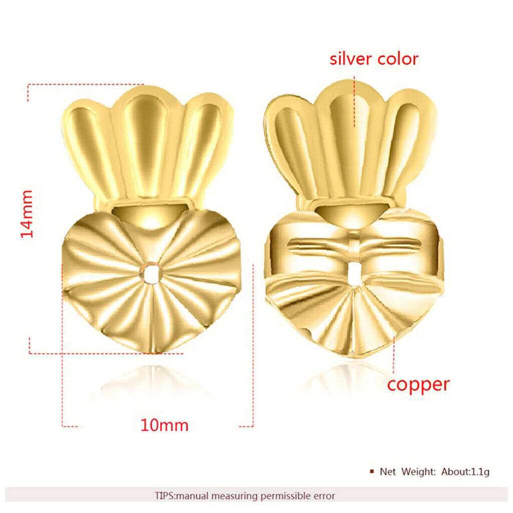 3Pieces Earring Back Copper Stabilizers Ear Locking for Replacement Women