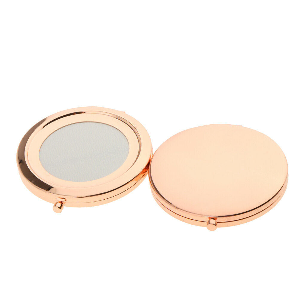 2 Travel Mini Portable Folding Makeup Mirror Round Compact Pocket Purse