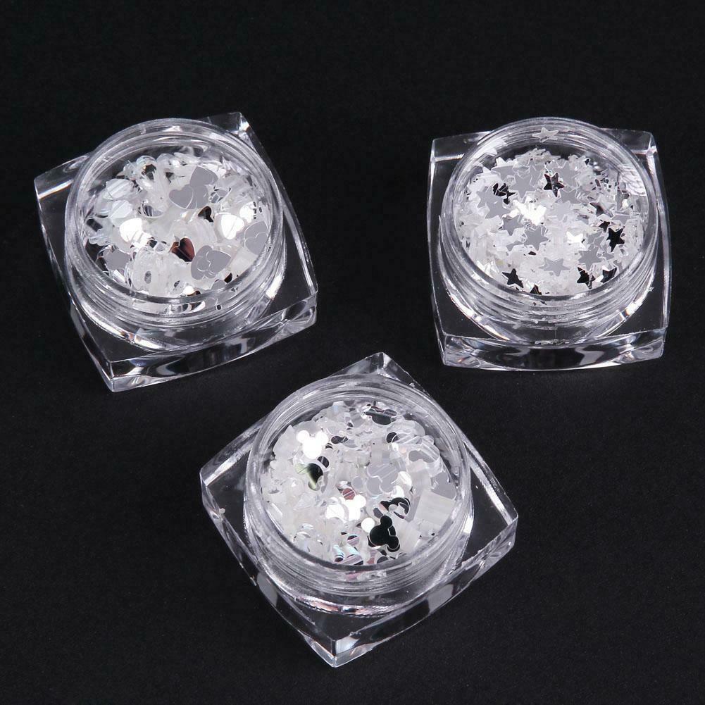 12jars/set Mixed Shaped Nail Art Glitter Sequins Tips Manicure Decor Tools @