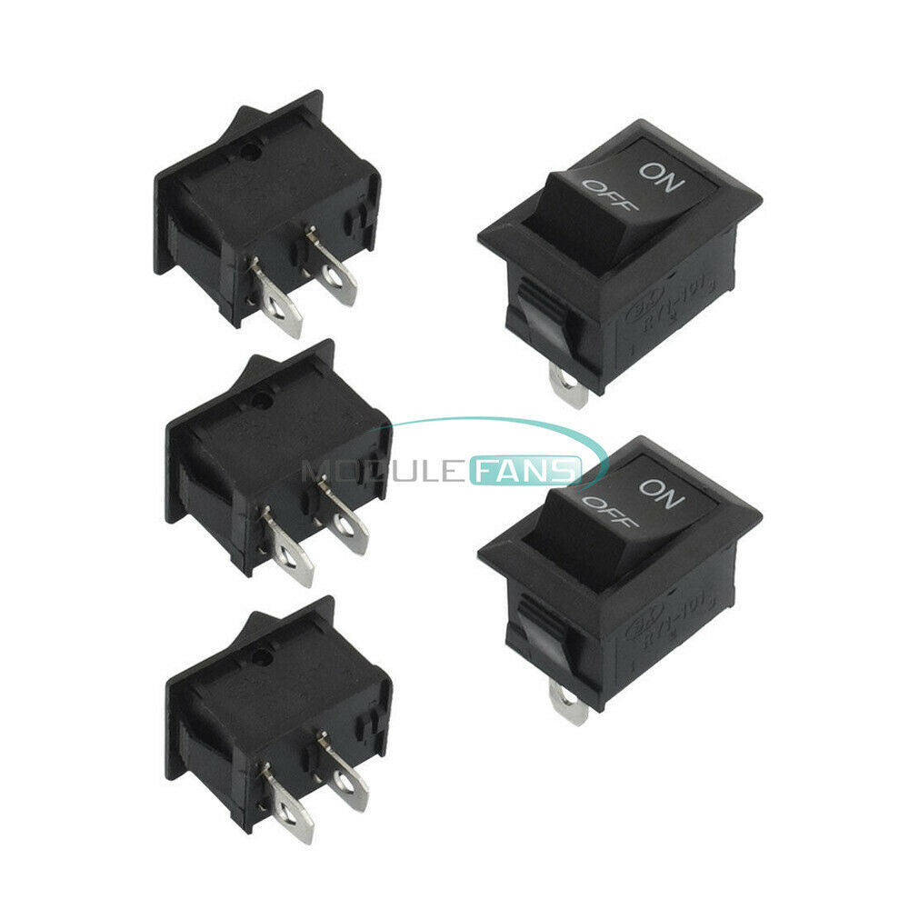 5PCS 6A Car Truck Boat Round Rocker 2 Pin KCD1-101 ON OFF Toggle SPST Switch