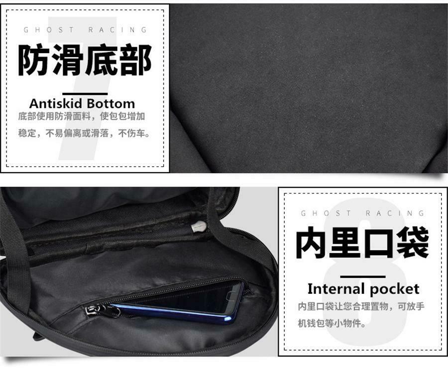 Motorcycle Tail Bag Shoulder Backpack Reflective Metal Handle Large Capacity