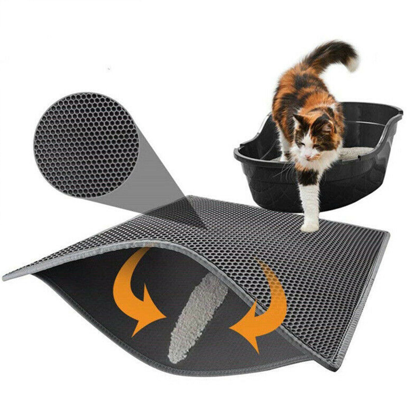 Double-Layer Cat Litter Mat Trapper Foldable Pad Pet Rug EVA Foam Rubber