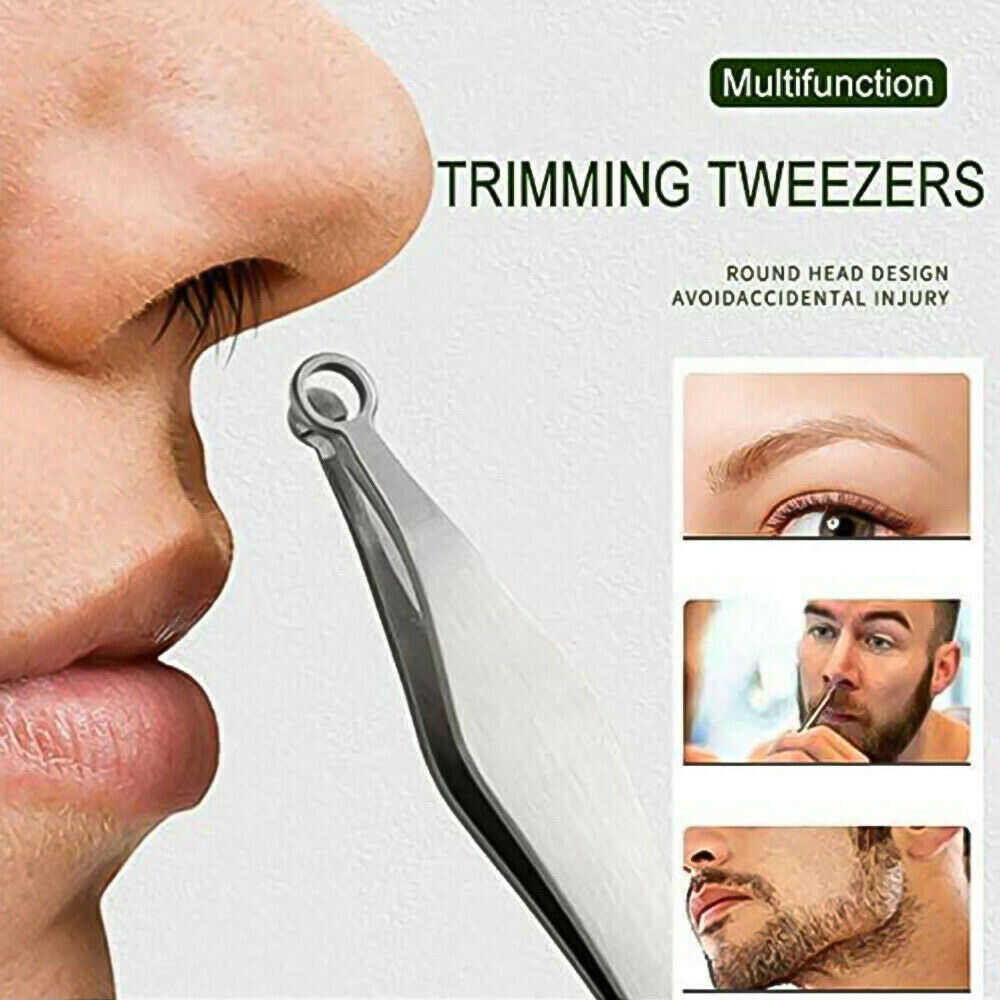 Stainless Steel Universal Long Nose Hair Trimming Tweezers Eyebrow Nose Hair Cut