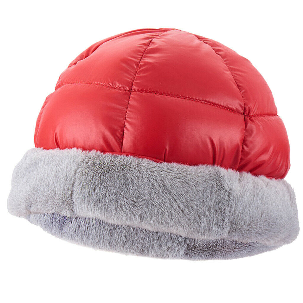 Winter Warm Down Hat Outdoor Sports Cap Ski Climbing Hiking Snowboard Red